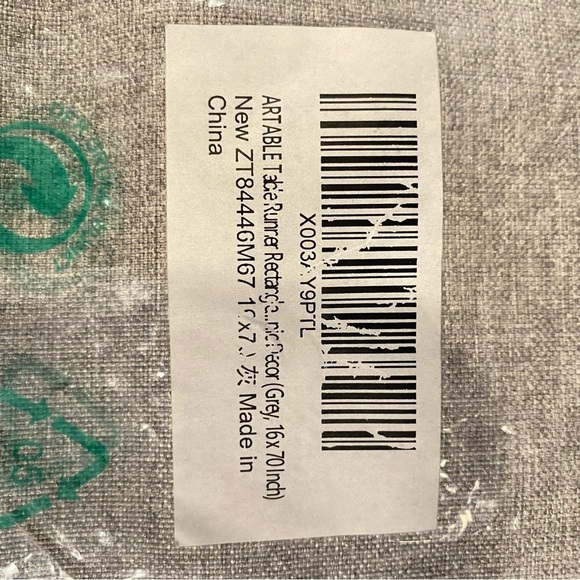 NWT ARTABLE Blue Gray Cream Rectangle Table Runner 16" X 70" - Picture 5 of 5